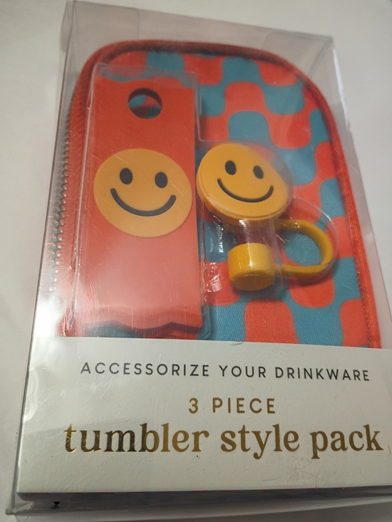 Other - 3-Piece Tumbler Style Pack - Orange & Blue Smiley Accessories